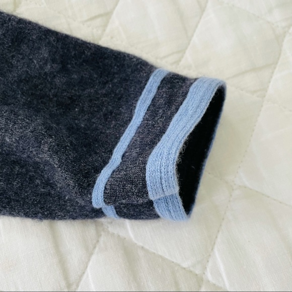 Pink 100% Cashmere Gray & Light Blue Tunic Sweater - Picture 5 of 6